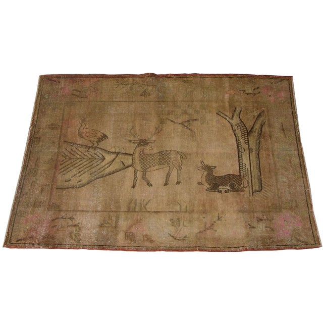 19th Century Animal Style Samarkand Rug For Sale - Image 9 of 9