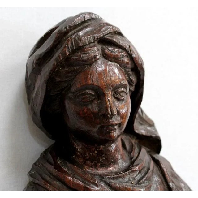 Wood Oak Statue of a Saint, 19th Century For Sale - Image 7 of 18