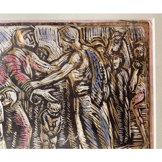 Vintage Religious Original Ruth Collet Woodblock Linocut Figural Pop Art Print For Sale In New York - Image 6 of 12