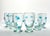 6 Aqua Blue Confetti Raised Pebble Mexican Blown Wine or Water Glasses 8.5” 14oz Good condition. No chips, cracks, or...