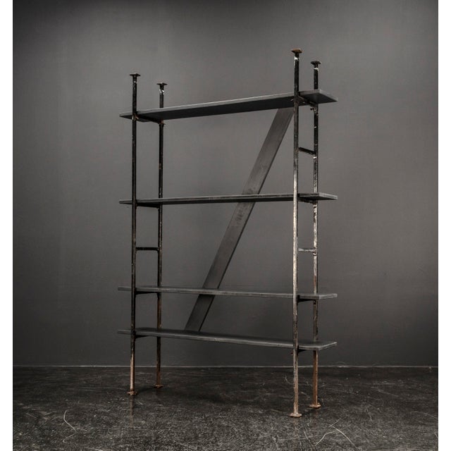 Architects Metal and Wood Shelf, 1920s For Sale - Image 4 of 18