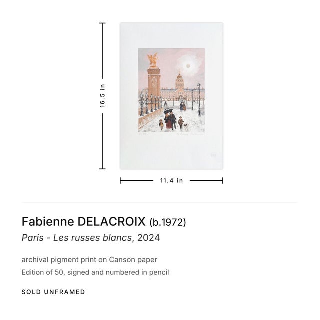 Contemporary 2024 Fabienne Delacroix Paris - Les Russes Blancs Signed Archival Pigment Print For Sale - Image 3 of 3
