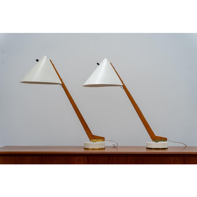 Brown B54 Table Lamps by Hans-Agne Jakobsson Ab Markaryd, 1950s, Set of 2 For Sale - Image 8 of 12