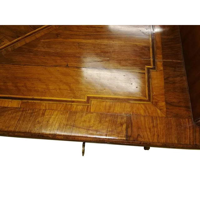 Mid-18th Century Regency Style Olive Root Wood Desk with Drawings, Italy, 1760 For Sale - Image 4 of 7