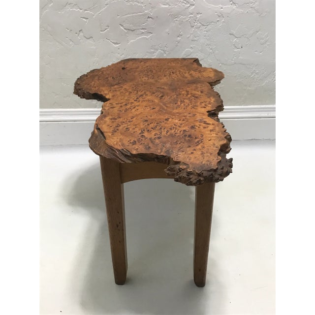1970s Live Edge Wood Petit End Table For Sale In San Francisco - Image 6 of 8