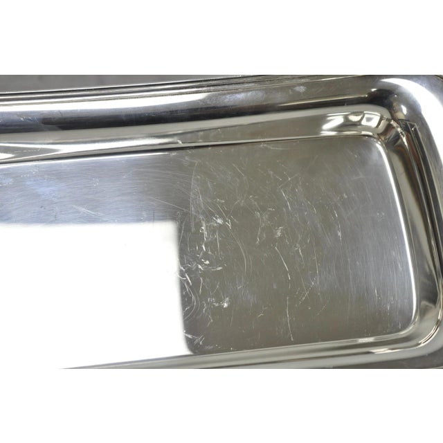 Vintage Baroque by Wallace 210 Silver Plated Narrow Trinket Dish Serving Tray For Sale In Philadelphia - Image 6 of 14