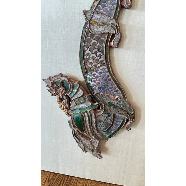 Wood Antique Pair of Thai Naga Sculptures, Circa 1880 For Sale - Image 7 of 11