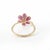 2.52ct Ruby Emerald Art Deco Flower Ring Size 7 in 18k Yellow Gold For Sale - Image 9 of 16