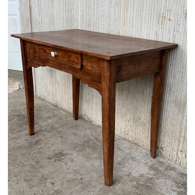 Early 20th Spanish Mobila Country Farm Desk with, Side Table or Butcher Block For Sale - Image 17 of 18