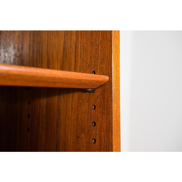 Brown Mid-Century Modern Teak Bookcase by J. Sorth for Bornholm Møbelfabrik, Denmark, 1960s For Sale - Image 8 of 11