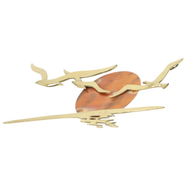 Mid Century Wall Decoration Seagulls Copper Brass Sun Bijan, 1970s For Sale - Image 12 of 18