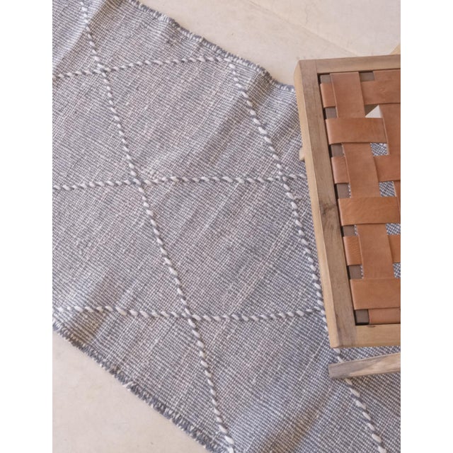 2020s Small Moroccan Kilim Wool Rug - 6.9 X 2.8 Ft For Sale - Image 5 of 8