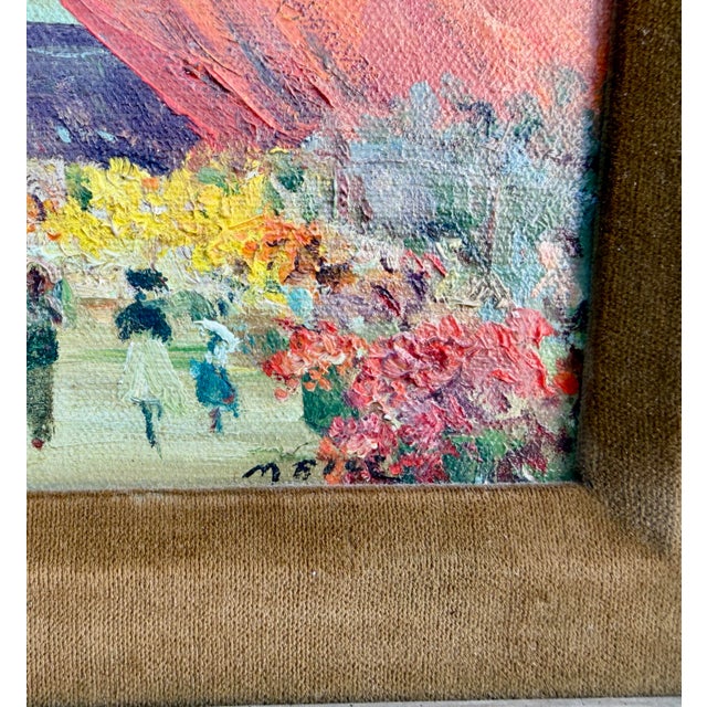 Impressionist Mid Century Impressionist Marketplace Painting For Sale - Image 3 of 4