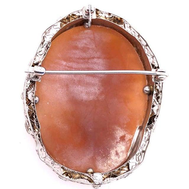 14 Karat White Gold Cameo Pendant or Brooch For Sale In New York - Image 6 of 7