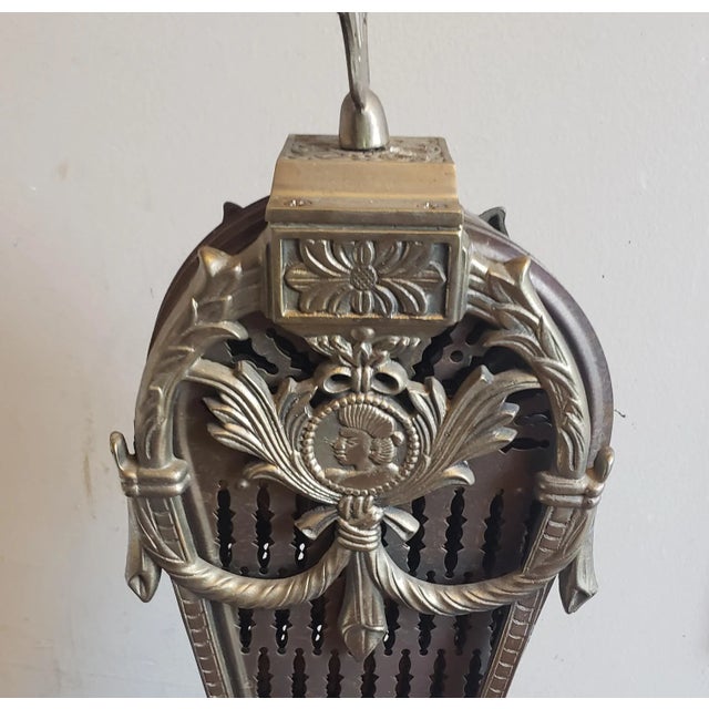 Mid-Century Decorative Crafts French Brass Peacock Foldable Fire Screen For Sale - Image 4 of 10