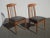Mid-Century Modern Pair Mid Century Danish Modern Walnut Slat Back Chairs W Black Seats For Sale - Image 3 of 9