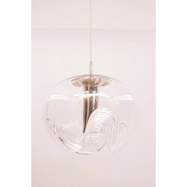 Metal Large Wave Ceiling Lamp by Koch and Lowy for Peill and Putzler For Sale - Image 7 of 11