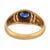 Vintage Sapphire Diamond 18k Yellow Gold Ring, Size 7.5 For Sale In Los Angeles - Image 6 of 6