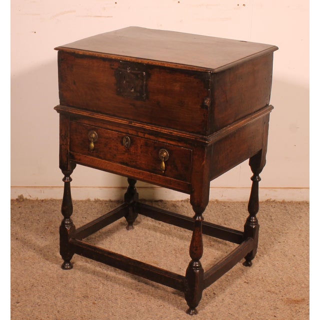 17th Century Oak Bible Chest For Sale - Image 9 of 12