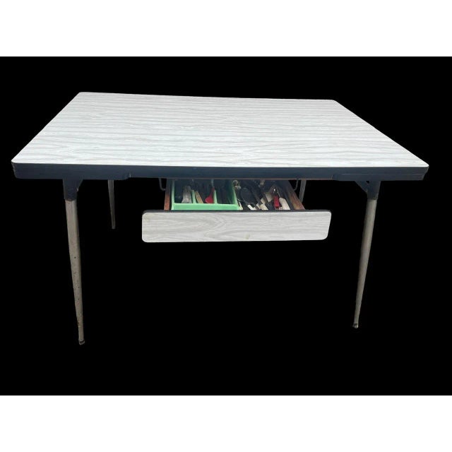 Dining Table and Chairs in White Formica, 1950s, Set of 5 For Sale - Image 7 of 12