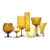 Vintage Mixed Amber Glass Stemware Curation - Group of 7 For Sale