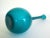Vintage Mid Century Modernist Hand Blown Aqua Teal Blue Art Glass Bottle Vase For Sale - Image 12 of 13