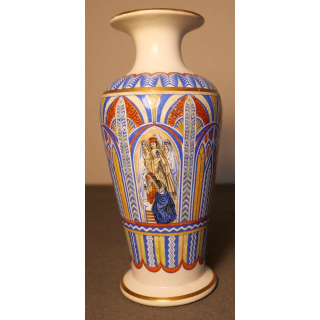 Late 19th Century English Prattware Style Persian Motifs Footed Baluster Vase For Sale - Image 4 of 9