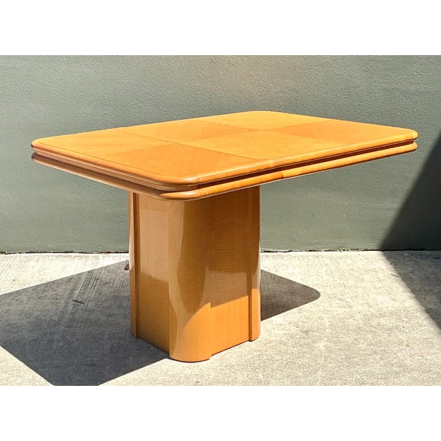 Vintage Geometric Wood Extendable Game Table For Sale - Image 4 of 12