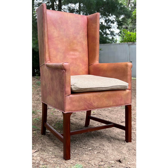 Hickory Chair Leather Delaware Host Chairs - A Pair For Sale In New York - Image 6 of 12