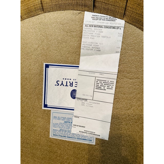 Pair of Schnadig for Havertys Contemporary Barrel Swivel Chairs in Toasted Maize Made in U S A For Sale - Image 13 of 14