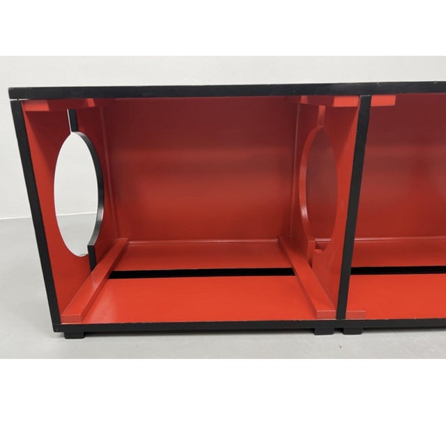 Black Postmodern De Stijl Style Low Console For Sale - Image 8 of 10