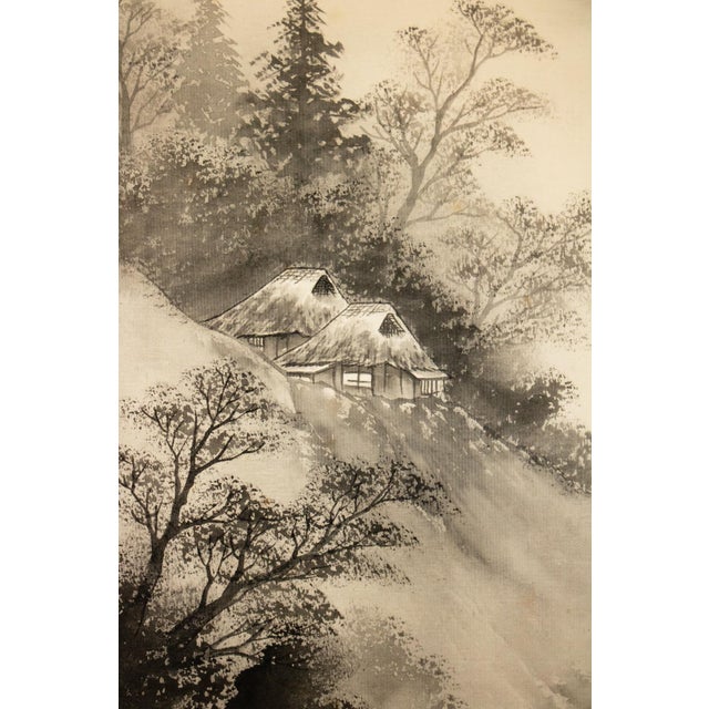 Mid 20th Century Showa Era Japanese Sansui Scroll Painting by Keigen For Sale - Image 5 of 17