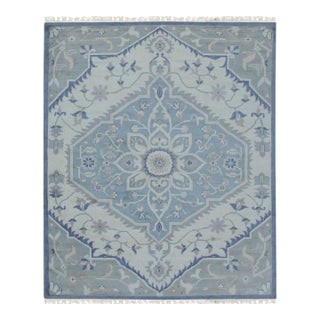 8x10 Soft Color Persian Heriz Tribal Design Stylish Trendy Hand Knotted Wool Rug For Sale