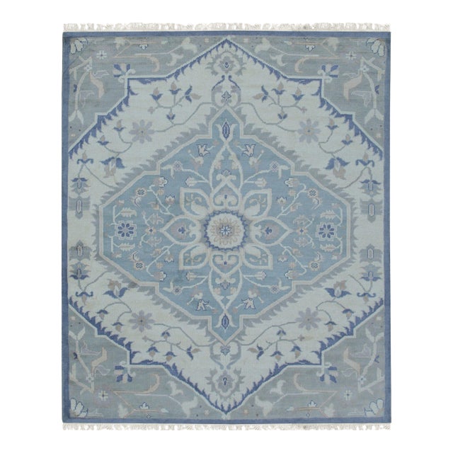 8x10 Soft Color Persian Heriz Tribal Design Stylish Trendy Hand Knotted Wool Rug For Sale
