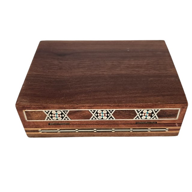 Moroccan Moroccan Inlaid Marquetry Hardwood Box Ornate Khatam Style For Sale - Image 3 of 9