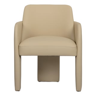 Leo Taupe Performance Vegan Leather Dining Chair For Sale