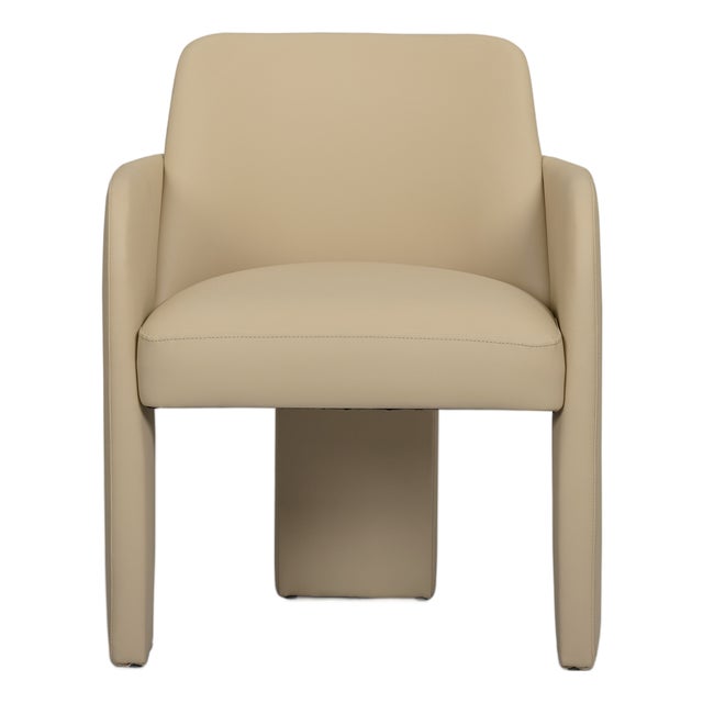 Leo Taupe Performance Vegan Leather Dining Chair For Sale