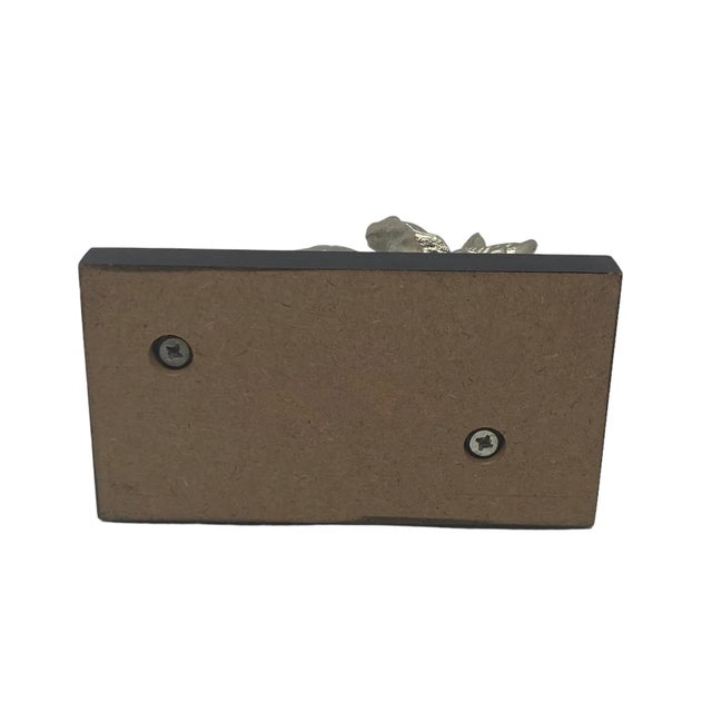 Silver Contemporary Silver Aluminum Metal Elephant Sculpture Standing on Black Wood Plinth For Sale - Image 8 of 12