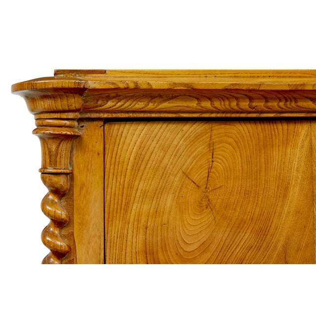 Antique Swedish Chest of Drawers in Carved Elm, 1850, Set of 2 For Sale - Image 6 of 13