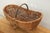 French Antique/Vintage Oval Buttocks Style Grape Harvest Basket w/ Grape Vine Handle early 20's Century. Beautiful...