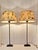 2000 - 2009 Vintage Table Lamps with Black Metal Base and Beige Patterned Fabric Shade, 2000s, Set of 2 For Sale - Image 5 of 8