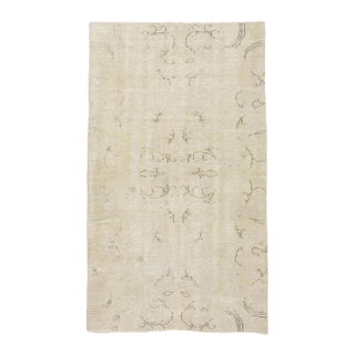 1960s Vintage Washed Out Turkish Rug- 3′11″ × 6′9″ For Sale