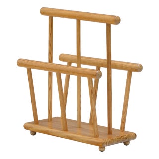 Pine Magazine Rack, 1970s For Sale