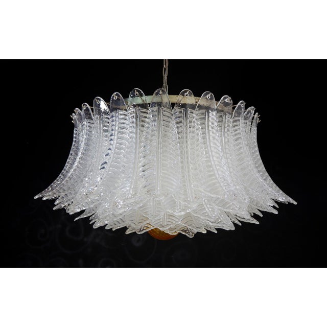Large Murano Glass Chandelier with 100 Clear Felci Glasses, 1990s For Sale - Image 4 of 18