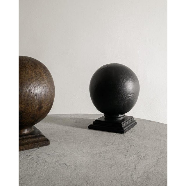 British Abstract Wooden Sculpture Globes, 1960s, Set of 2 For Sale - Image 3 of 7
