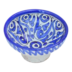 Late 19th Century Blue-Patterned Andalusian Ceramic Decorative Bowl