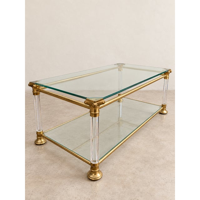 Metal Vintage French Two-Tier Coffee Table, France, 1970s For Sale - Image 7 of 10