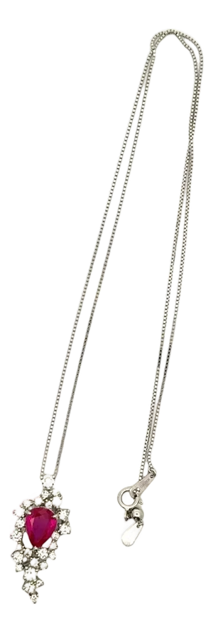2.11 Carat Burmese Ruby Diamond Platinum Pendant Necklace, Gia Certified
