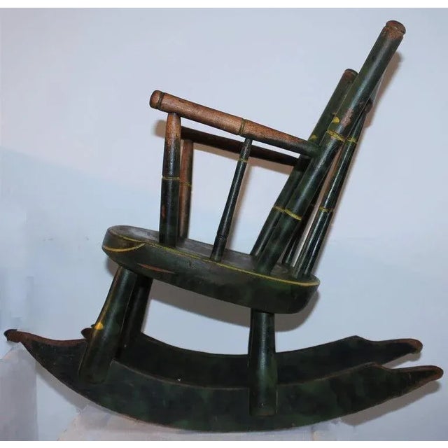 19thc Original Paint Decorated Pa. Child’s Rocking Chair | Chairish