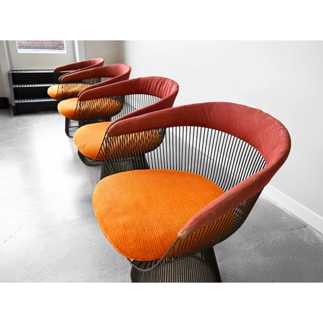 Warren Platner Vintage Warren Platner Bronze Dining Chairs for Knoll International - Set of Four For Sale - Image 4 of 17